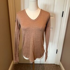 Abercrombie & Fitch Women's V-Neck Long Sleeve Top - Brown